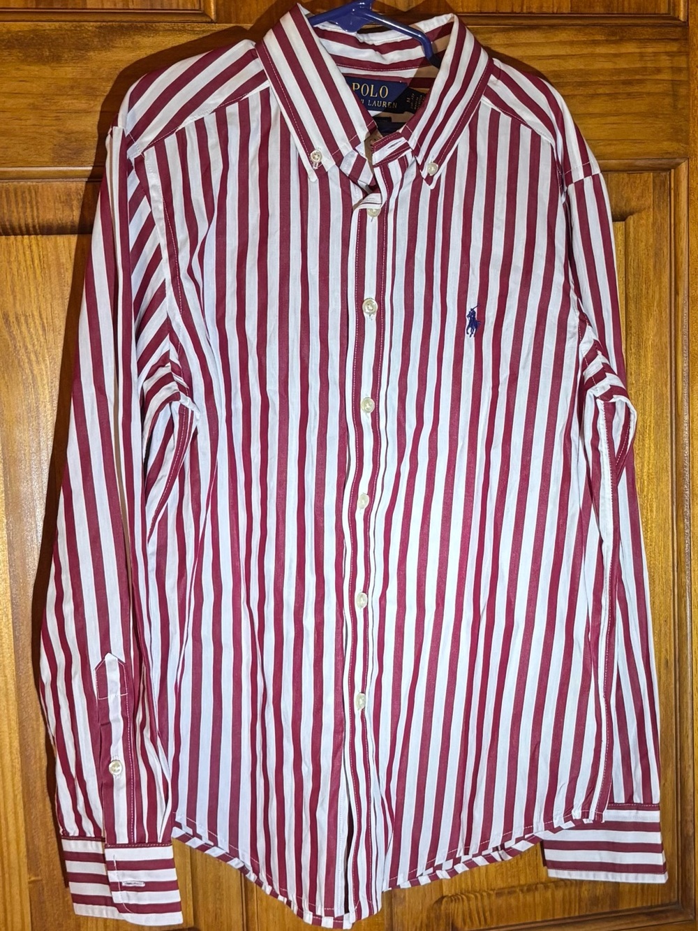 Polo by Ralph Lauren Red and White Striped Button-Down Shirt boys